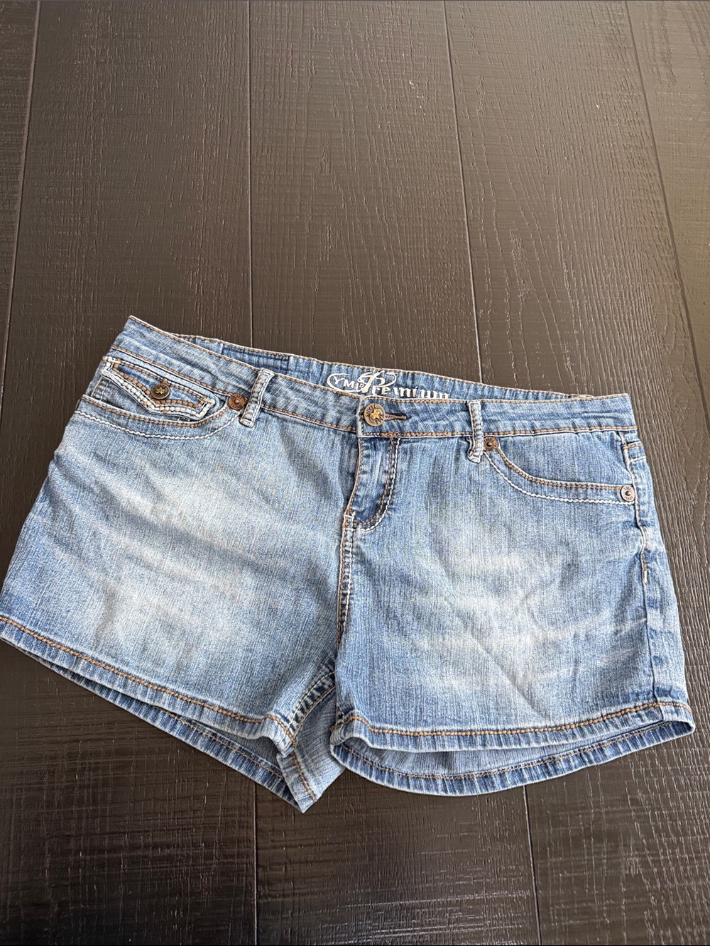 Women's Light Blue Denim Jean Shorts - Casual Low Rise